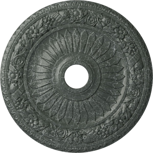 Ekena Millwork Bellona Medallion (Canopies up to 3 5/8"), 23 5/8"OD x 3 5/8"ID x 1 1/8"P, Athenian Green Crackle CM23BEAGC - main